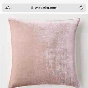 West Elm 20x20 Lush Velvet Pink Pillow Cover